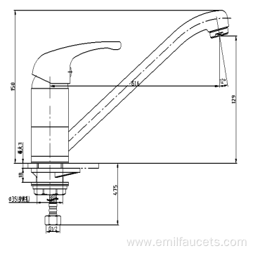 Low height silver kitchen tap mixer faucets commercial